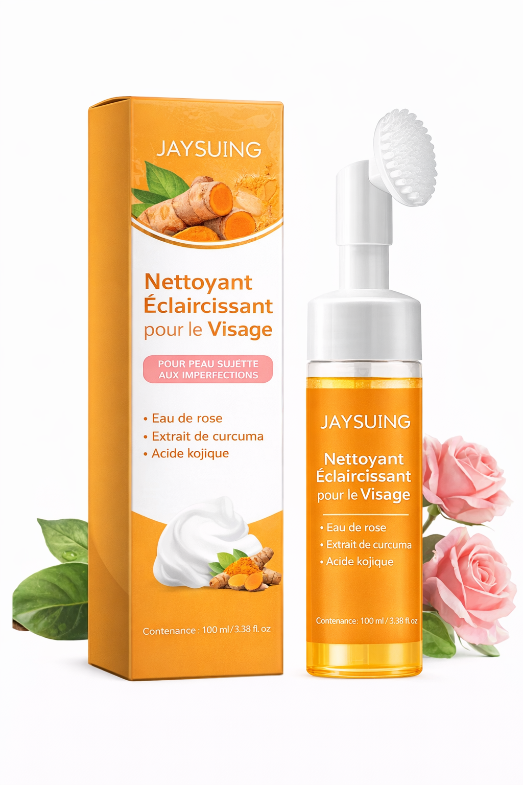 Mousse nettoyante au curcuma